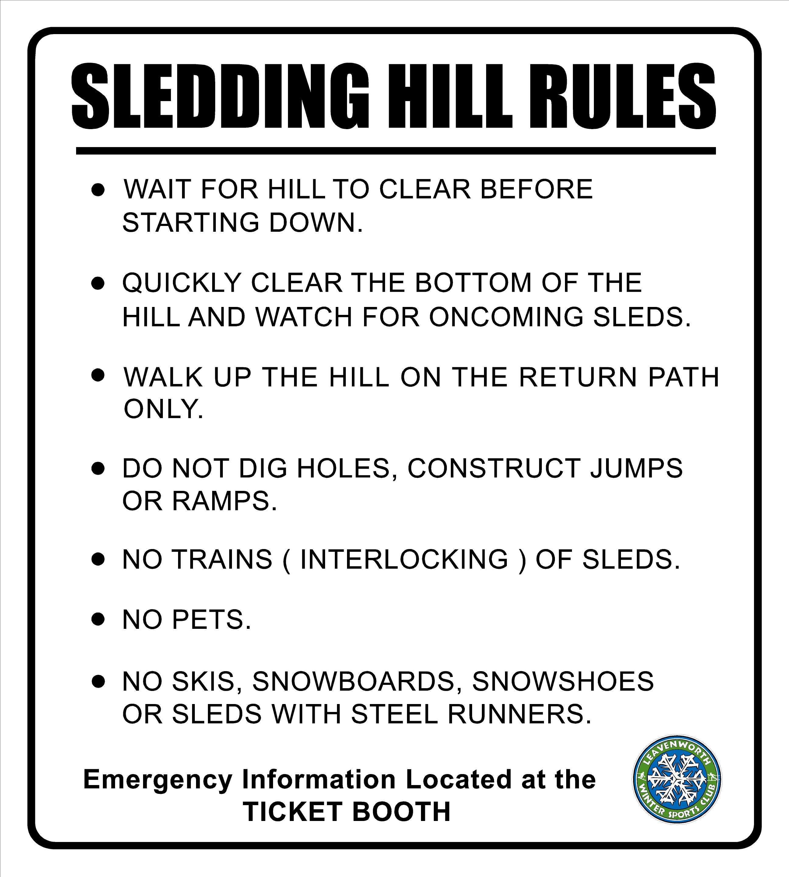sledding rules