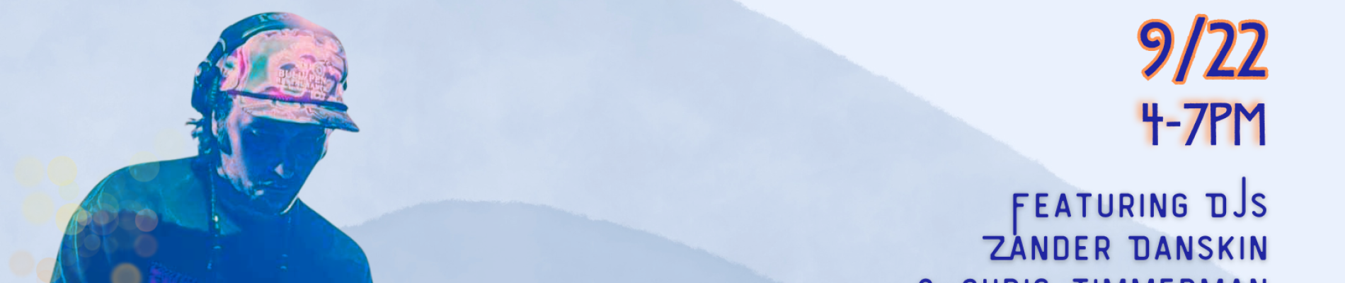 flyer with event info blue and orange text